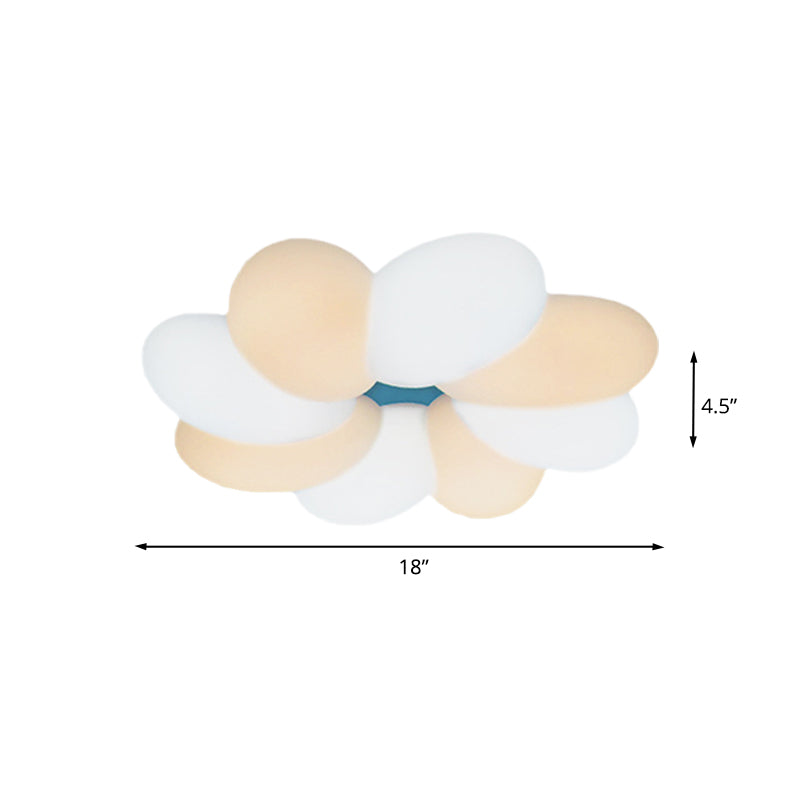 Modern Acrylic Flower Flush Ceiling Lamp for Child Bedroom - LED, 18"/22" Wide - Warm/White Light