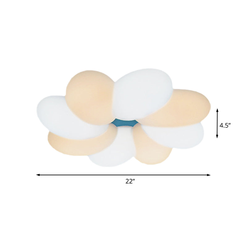 Modern Acrylic Flower Flush Ceiling Lamp for Child Bedroom - LED, 18"/22" Wide - Warm/White Light