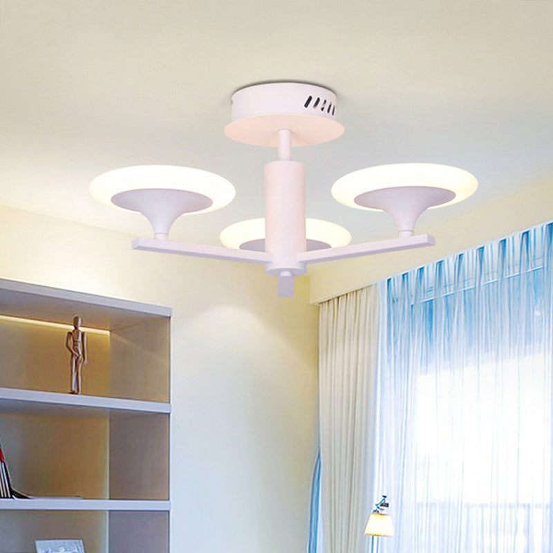 Contemporary LED Ceiling Lamp with Radial Design and Acrylic Shade in White/Warm Light
