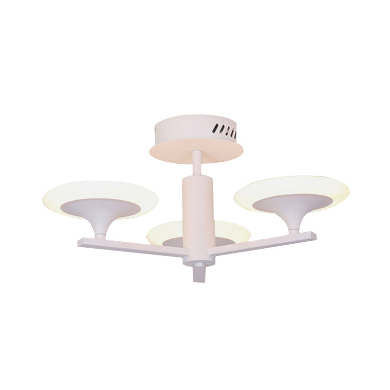 Contemporary LED Ceiling Lamp with Radial Design and Acrylic Shade in White/Warm Light