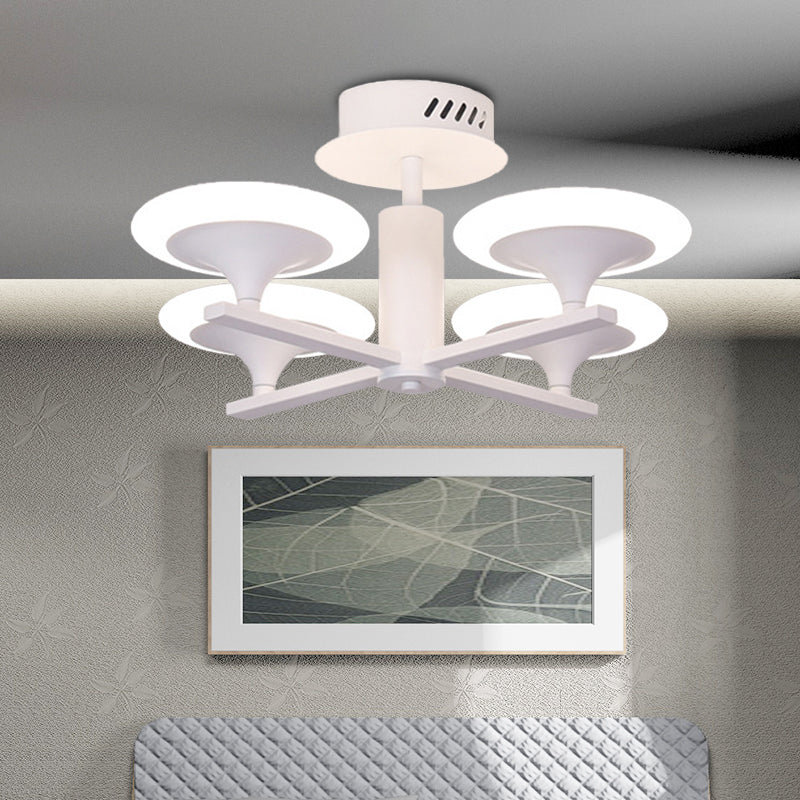 Contemporary LED Ceiling Lamp with Radial Design and Acrylic Shade in White/Warm Light