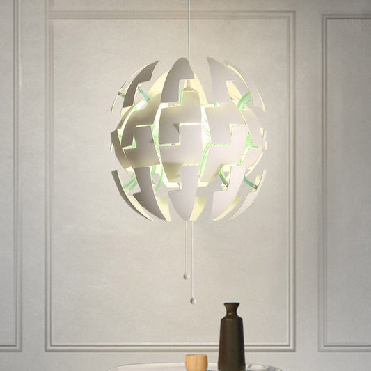 Modern Acrylic Blossom Ceiling Pendant Light with Pull Chain - White Finish