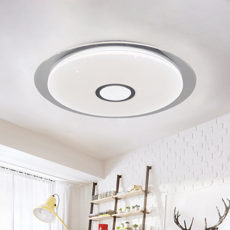 Contemporary Led Flush Mount Light In White/Natural For Living Room White / Natural