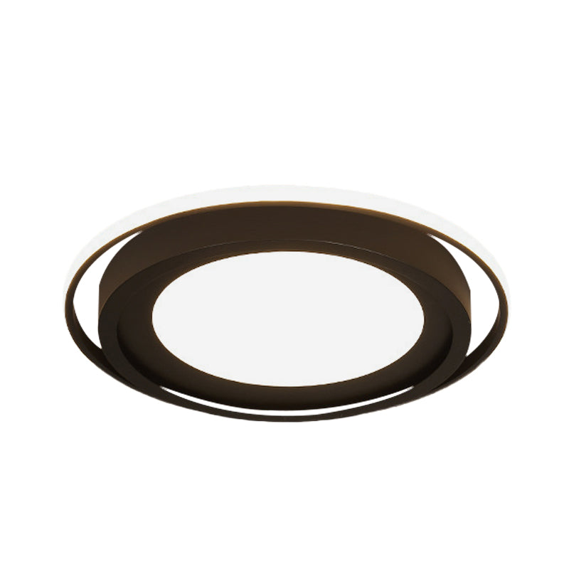 Modern LED Flush Mount Acrylic Round Flush Lighting in White/Black for Bedroom, White/Warm Light