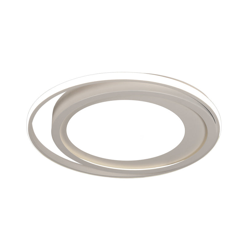 Modern LED Flush Mount Acrylic Round Flush Lighting in White/Black for Bedroom, White/Warm Light