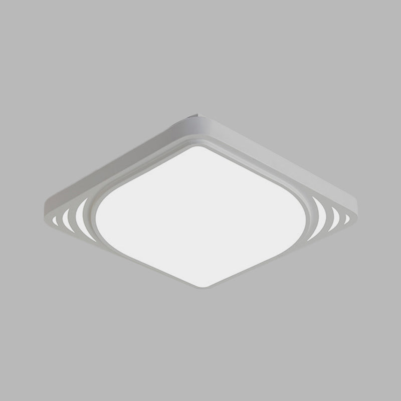 Led Flush Mount Ceiling Light Fixture - Square Design White Shade Warm/White 16.5/20.5 Wide