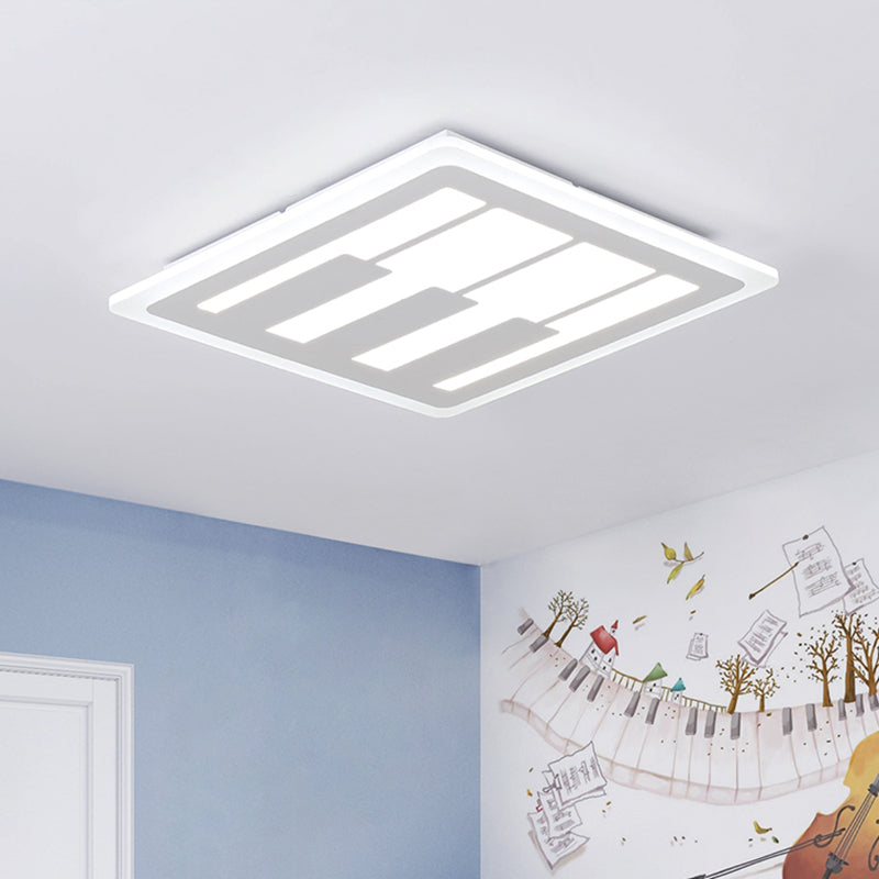 Plafonnier LED carré en acrylique à lumière chaude/blanche avec un design moderniste