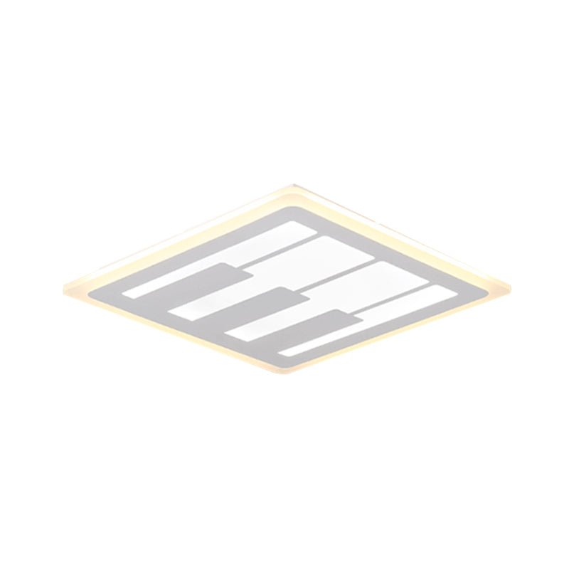 Plafonnier LED carré en acrylique à lumière chaude/blanche avec un design moderniste