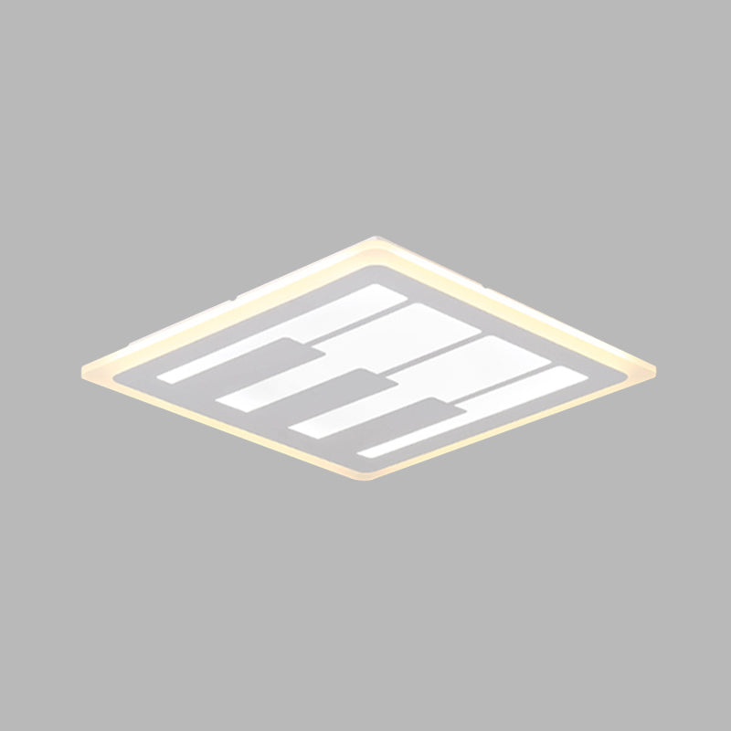 Plafonnier LED carré en acrylique à lumière chaude/blanche avec un design moderniste