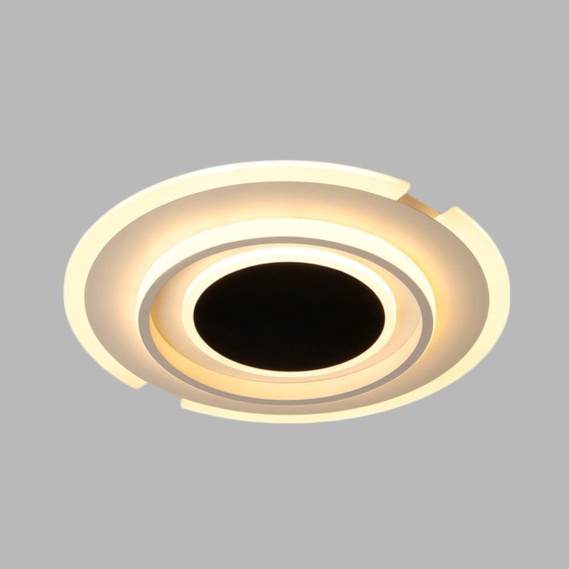 Modern LED Circle Flush Light Fixture - Folding Acrylic Lamp (16.5"/20.5") - Bedroom Flush Mount - Black/White