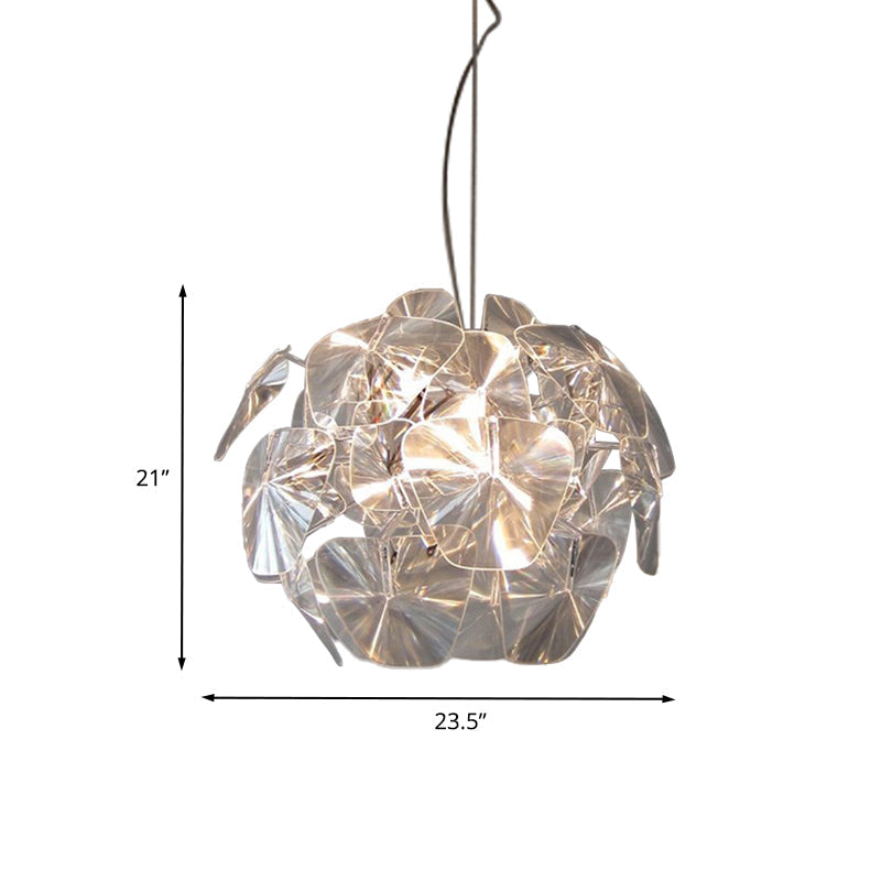 Modernist Clear Blossom Ceiling Pendant Light with Acrylic Panel Suspension