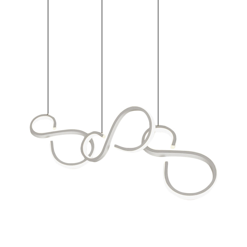 Twisted Acrylic Pendant Lighting: 31.5/43 Wide Led Ceiling Light In White - Perfect For Living Room