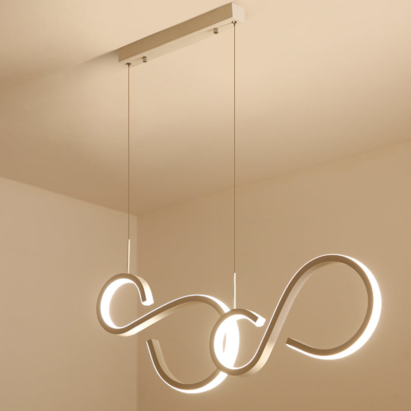 Twisted Acrylic Pendant Lighting: 31.5/43 Wide Led Ceiling Light In White - Perfect For Living Room