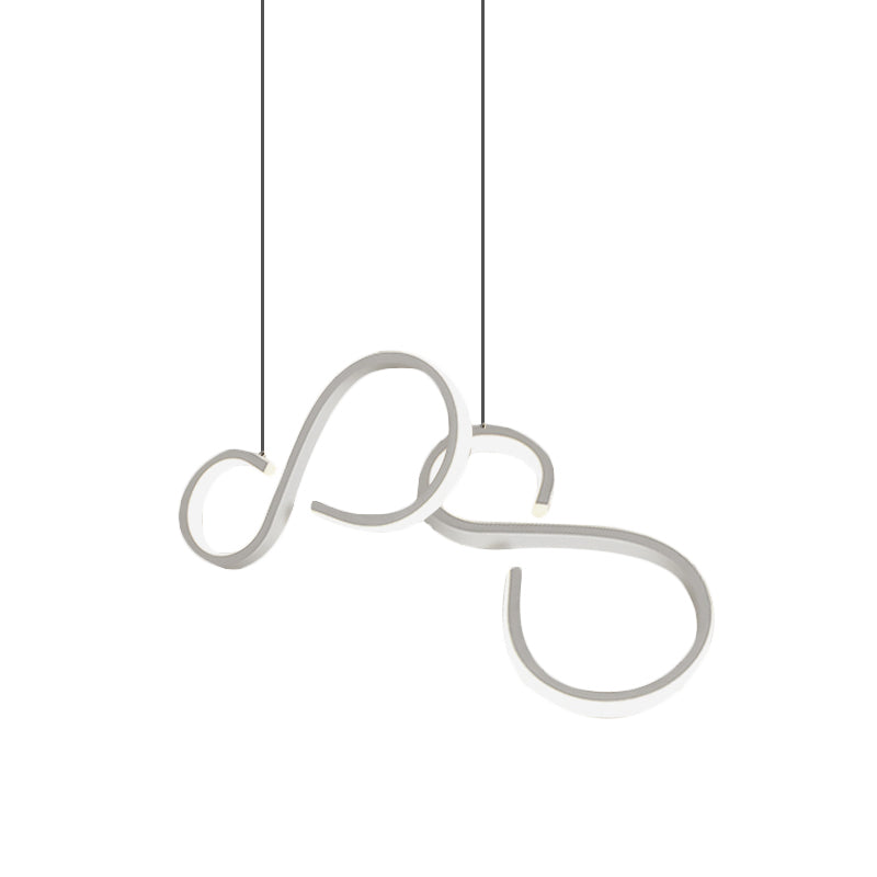 Twisted Acrylic Pendant Lighting: 31.5/43 Wide Led Ceiling Light In White - Perfect For Living Room