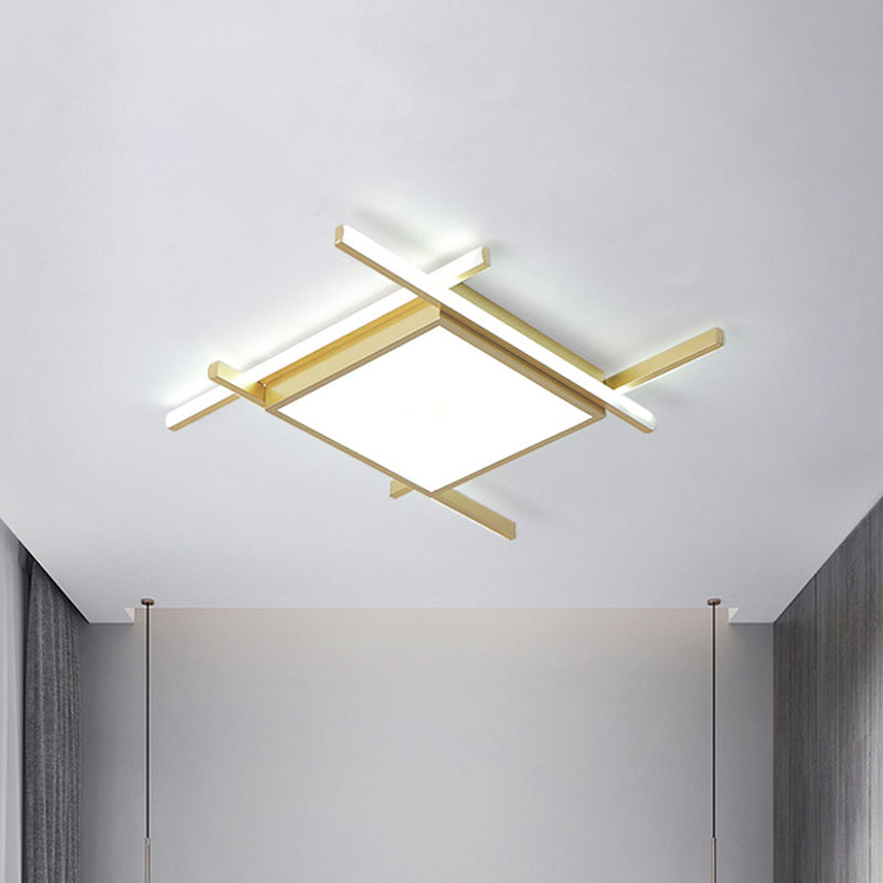 Nordic Gold LED Flush Mount Ceiling Light with Warm/White Glow - 18"/23" Wide