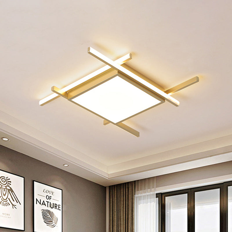 Nordic Gold LED Flush Mount Ceiling Light with Warm/White Glow - 18"/23" Wide