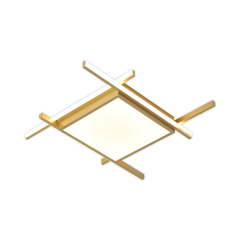 Nordic Gold LED Flush Mount Ceiling Light with Warm/White Glow - 18"/23" Wide