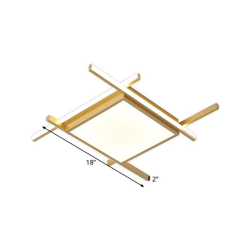 Nordic Gold LED Flush Mount Ceiling Light with Warm/White Glow - 18"/23" Wide
