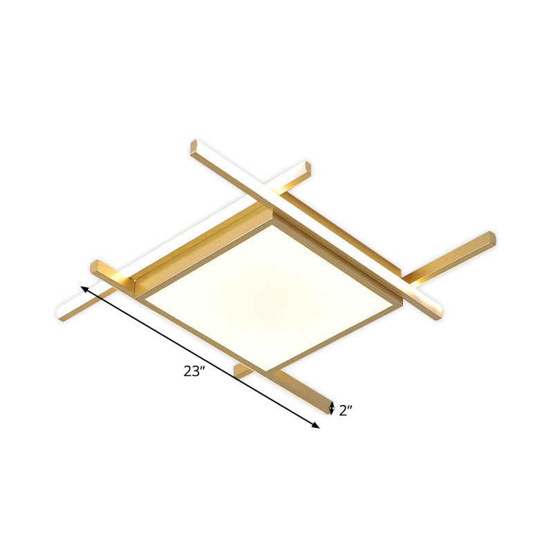 Nordic Gold LED Flush Mount Ceiling Light with Warm/White Glow - 18"/23" Wide