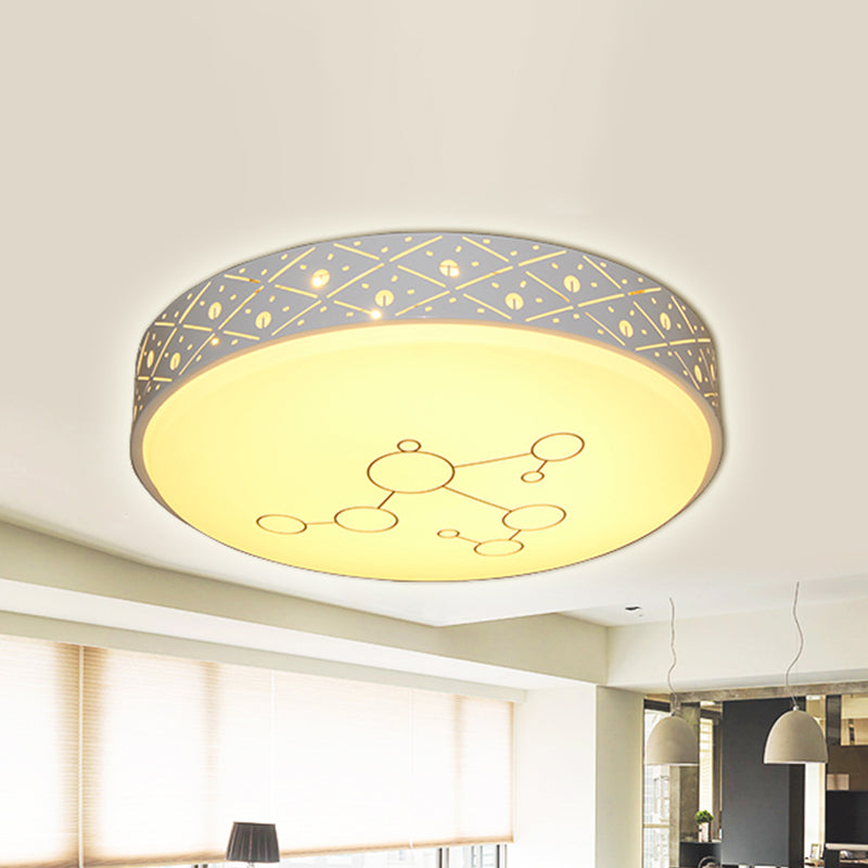 Modern Metal Flush Mount LED Light Fixture with Hollow Out Design