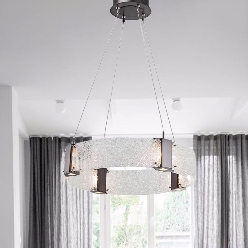Lustre de salle à manger moderne en verre blanc avec 3 lumières suspendues
