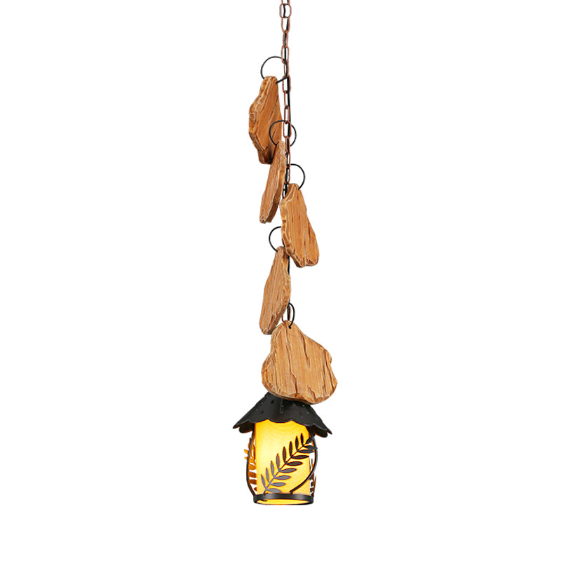 Lampe à suspension moderne pour salle à manger au kérosène – Tissu blanc d'usine/verre transparent – ​​Éclairage vers le bas en bois noir à 1 ampoule