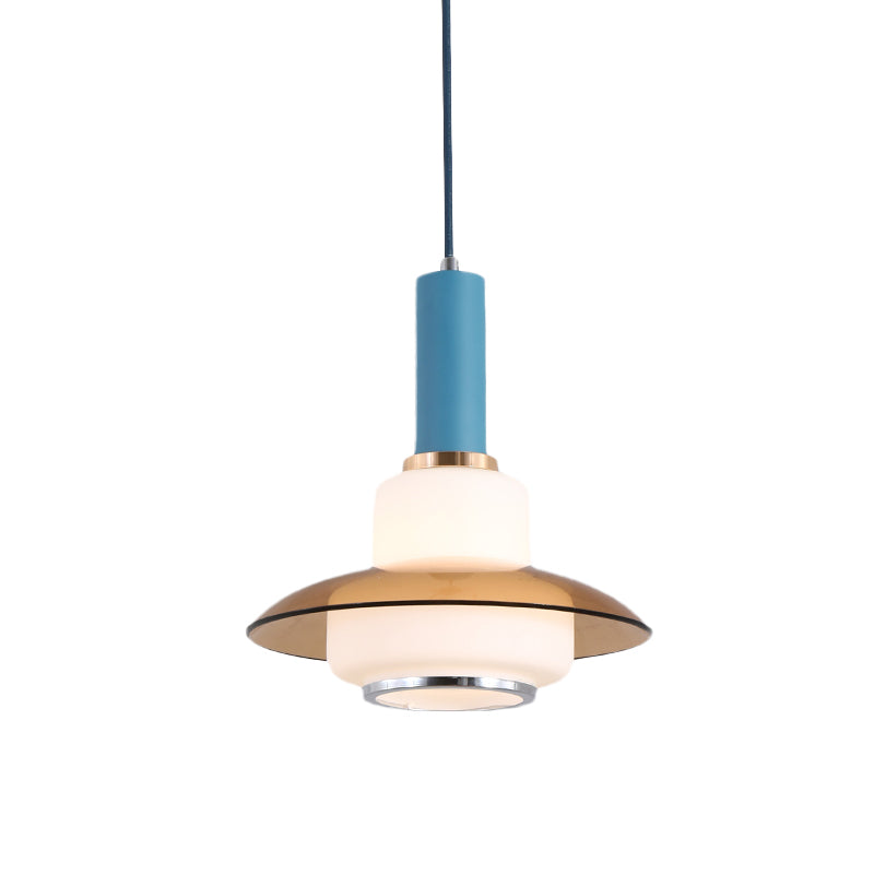 Opal Glass Macaron Gourd Pendant Light in Pink/Light Blue/Gold for Dining Room Ceiling