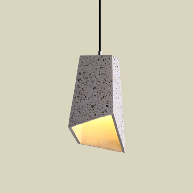 Hanging Geometric Nordic Terrazzo Pendant Lamp - 1 Head, White/Black/Red - Ideal for Coffee Shop