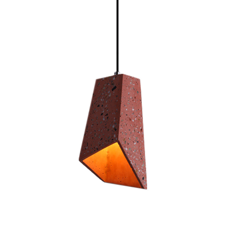 Hanging Geometric Nordic Terrazzo Pendant Lamp - 1 Head, White/Black/Red - Ideal for Coffee Shop