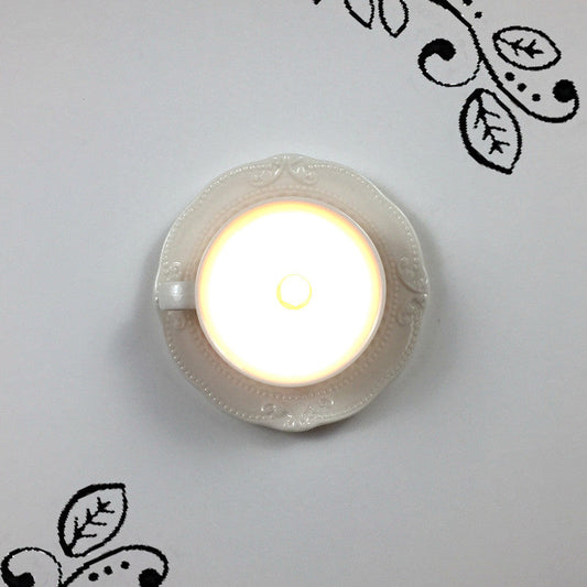 Modern White Coffee Cup Flushmount Light - 1 Head Gypsum LED Ceiling Fixture