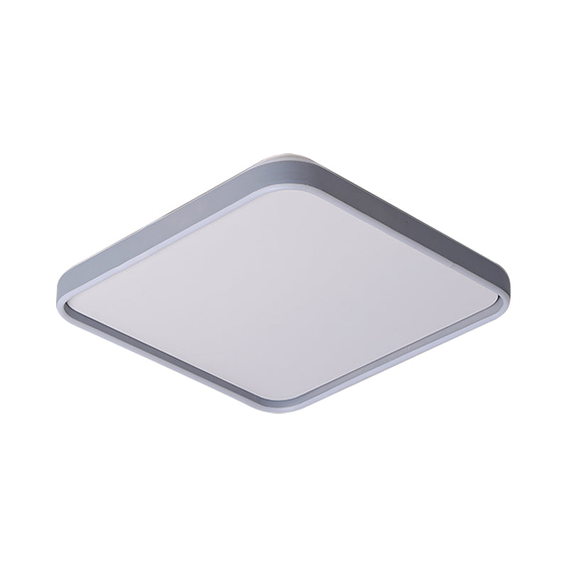 Plafonnier encastré moderne en acrylique gris pour espaces de 16"/19,5" de large, avec éclairage LED chaud et blanc