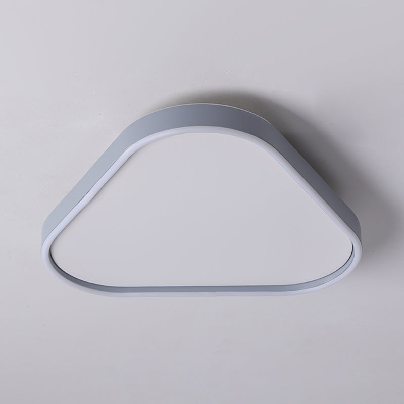 16"/19.5" Triangle Bedroom Flush Light Fixture Acrylic LED Ceiling Lamp in Grey, Warm/White Light