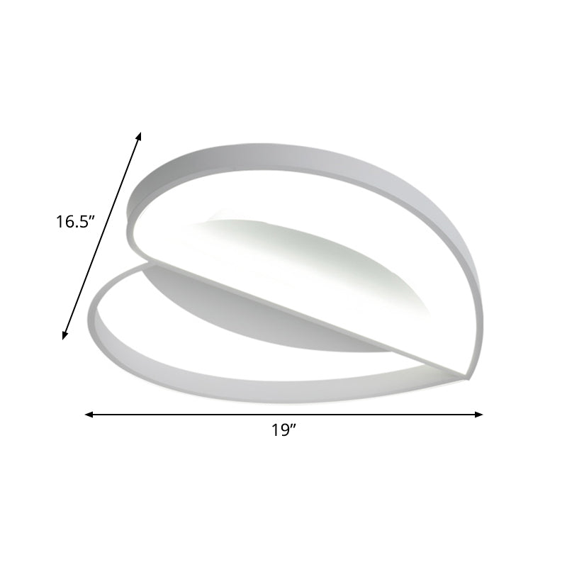 Heart-Shaped LED Flush Mount Light for Bedroom - 19"/21" Wide