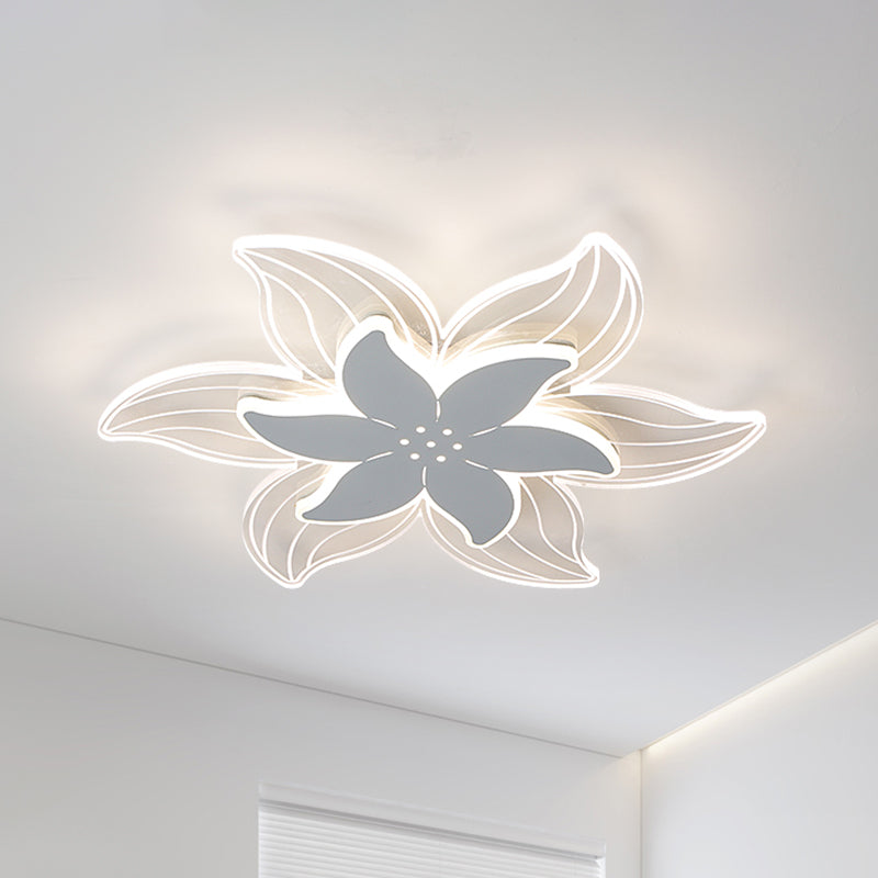 Modernist LED Starfish Ceiling Flush Mount Light, Acrylic White Flushmount, Warm/White Light, 16.5"/20.5" W