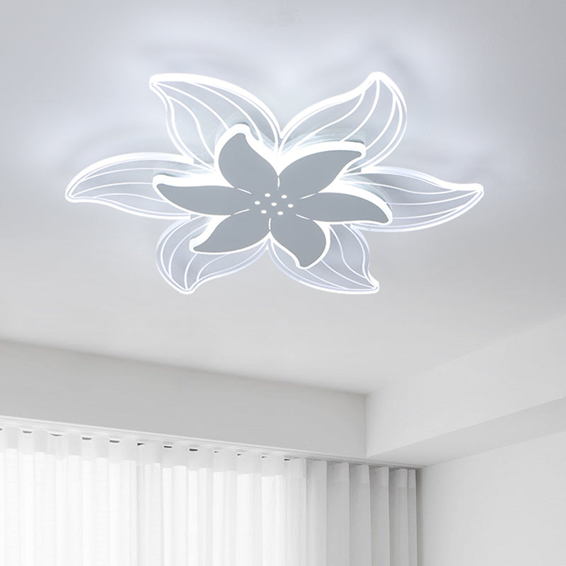 Modernist LED Starfish Ceiling Flush Mount Light, Acrylic White Flushmount, Warm/White Light, 16.5"/20.5" W