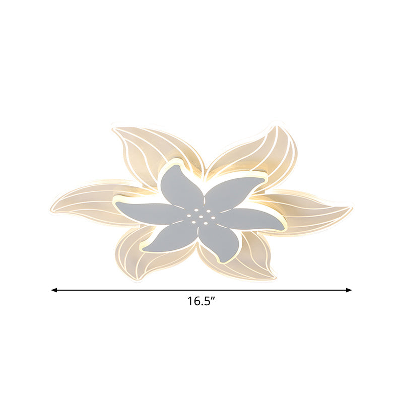 Modernist LED Starfish Ceiling Flush Mount Light, Acrylic White Flushmount, Warm/White Light, 16.5"/20.5" W