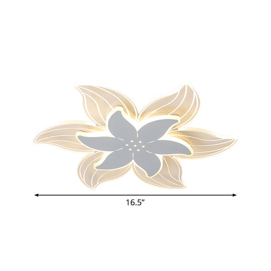 Modernist Led Starfish Ceiling Flush Mount Light Acrylic White Flushmount Warm/White 16.5/20.5 W
