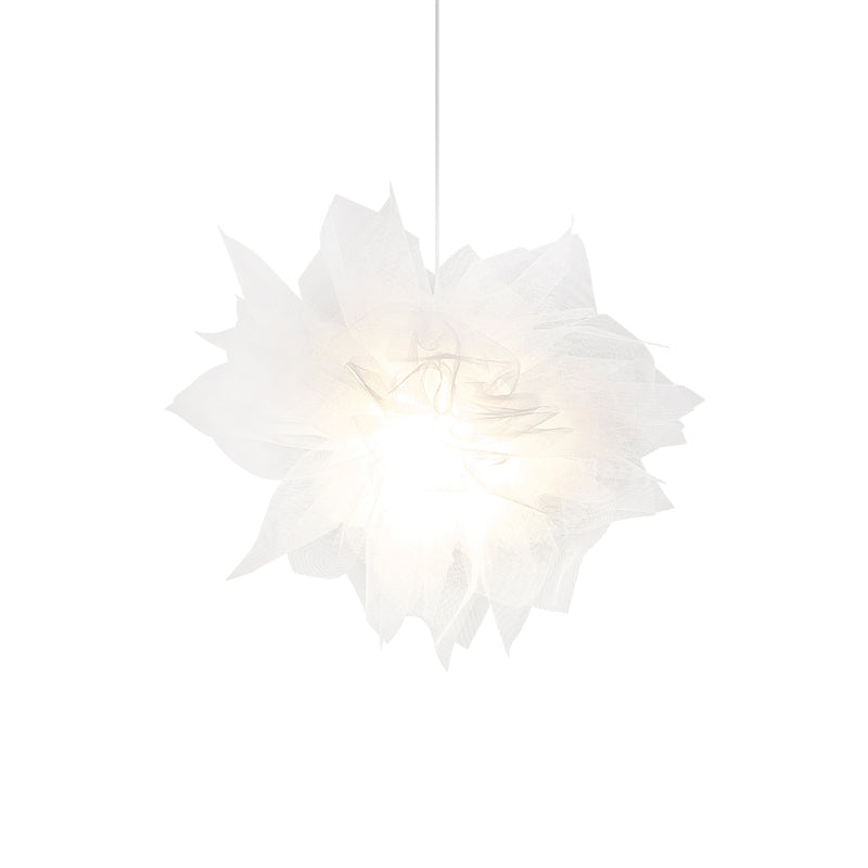 Plafonnier suspendu Sheer Flower - Moderne 1 lumière - Largeur 18"/27" - Blanc/Bleu/Rose - Lampe suspendue pour chambre