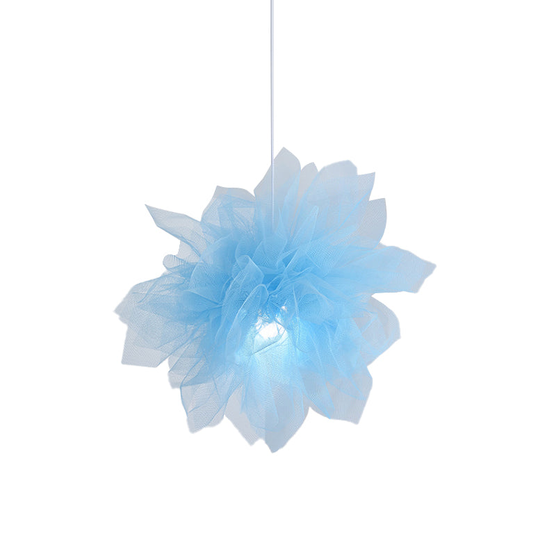 Plafonnier suspendu Sheer Flower - Moderne 1 lumière - Largeur 18"/27" - Blanc/Bleu/Rose - Lampe suspendue pour chambre