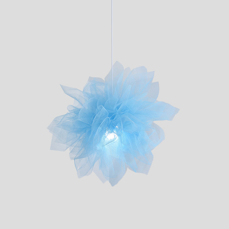 Plafonnier suspendu Sheer Flower - Moderne 1 lumière - Largeur 18"/27" - Blanc/Bleu/Rose - Lampe suspendue pour chambre