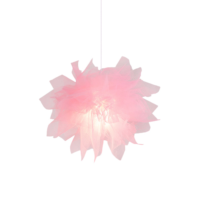 Plafonnier suspendu Sheer Flower - Moderne 1 lumière - Largeur 18"/27" - Blanc/Bleu/Rose - Lampe suspendue pour chambre