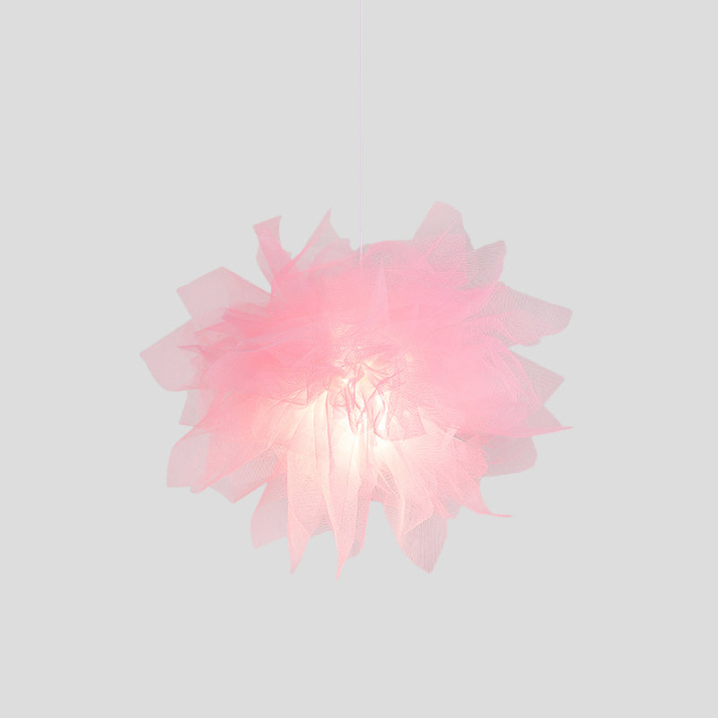 Plafonnier suspendu Sheer Flower - Moderne 1 lumière - Largeur 18"/27" - Blanc/Bleu/Rose - Lampe suspendue pour chambre