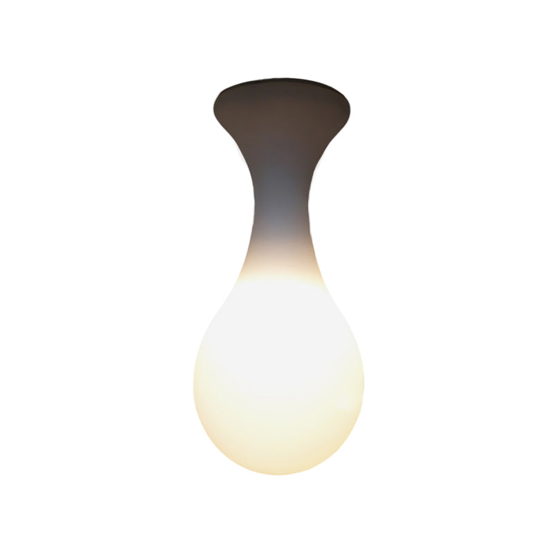 Minimalist Milk White Glass Golf Ceiling Flushmount for Corridor Lighting
