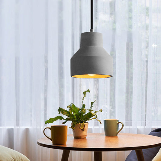 Plafonnier vintage en forme de dôme en ciment gris - Mini lampe suspendue à 1 lampe pour restaurants