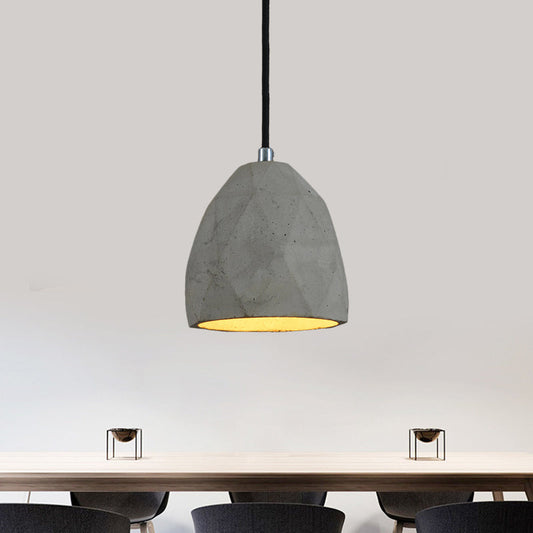 Lampe suspendue en ciment gris de style industriel – Kit de lampe suspendue pour restaurant