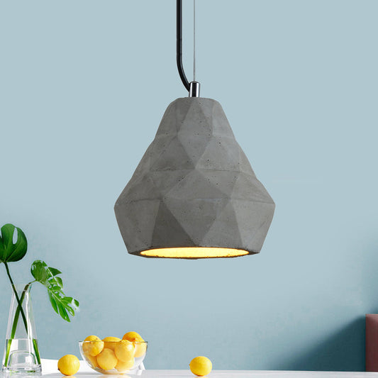 Mini suspension antique avec abat-jour en ciment - Gris, 7"/10" L, parfaite pour les restaurants