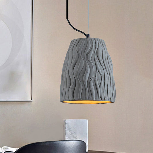 Plafonnier en forme de dôme gris ciment vintage, luminaire suspendu pour café, 1 tête, 6" ou 10" de large