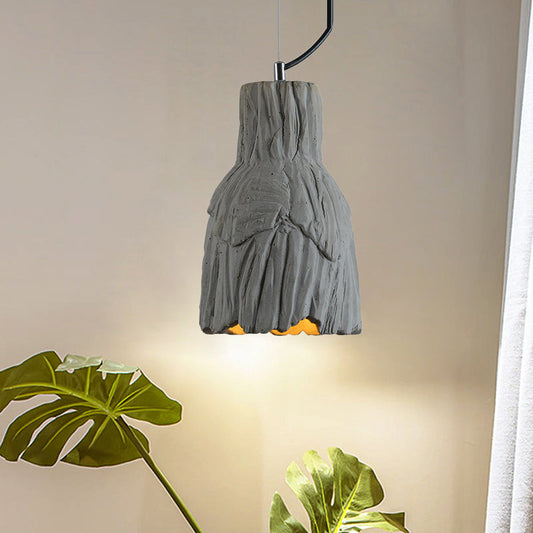 Lampe suspendue de style industriel en forme de grange/dôme en gris, 6"/12" de large - Luminaire suspendu en ciment