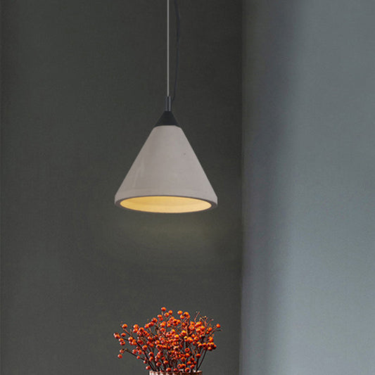 Suspension de plafond gris vieilli avec abat-jour en ciment