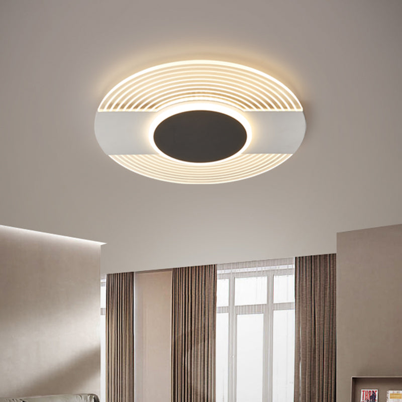 Contemporary Black Led Ceiling Flush Mount Light For Bedroom - Warm/White 9/12/18 Wide / 9 White